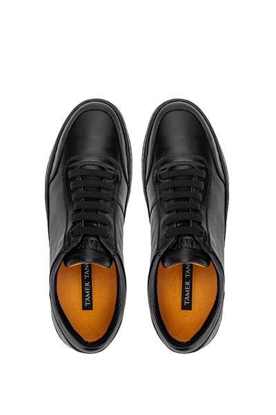 Tamer Tanca Erkek Hakiki Deri Siyah Deri Sneakers & Spor Ayakkabı
