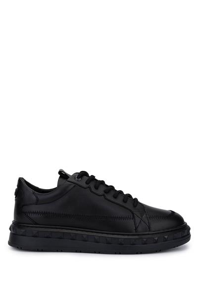 Tamer Tanca Erkek Hakiki Deri Siyah Deri Sneakers & Spor Ayakkabı