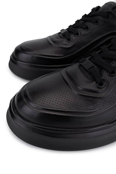 Tamer Tanca Erkek Hakiki Deri Siyah Deri Sneakers & Spor Ayakkabı
