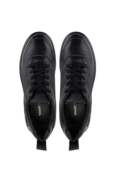 Tamer Tanca Erkek Hakiki Deri Siyah Deri Sneakers & Spor Ayakkabı