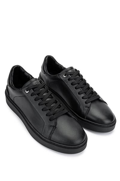 Tamer Tanca Erkek Hakiki Deri Siyah Deri Sneakers & Spor Ayakkabı