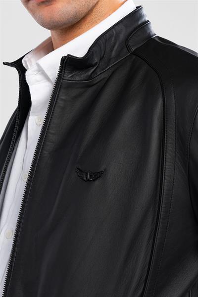 Tamer Tanca Erkek Hakiki Deri Siyah Deri Mont