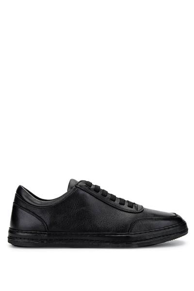 Tamer Tanca Erkek Hakiki Deri Siyah Deri Sneakers & Spor Ayakkabı