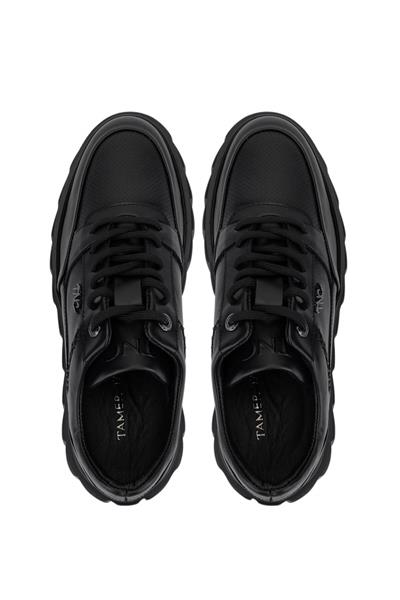 Tamer Tanca Erkek Hakiki Deri Siyah Deri Sneakers & Spor Ayakkabı