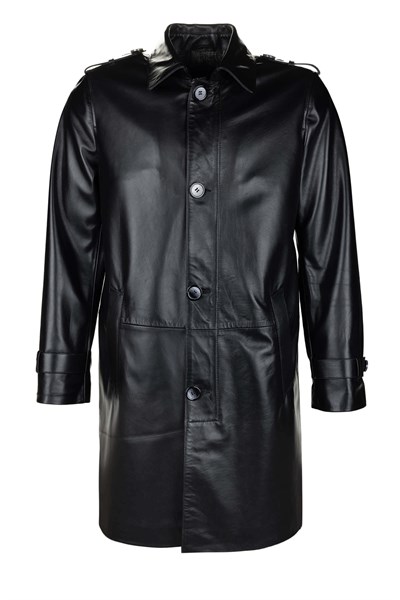 Tamer Tanca Erkek Hakiki Deri Siyah Deri Mont