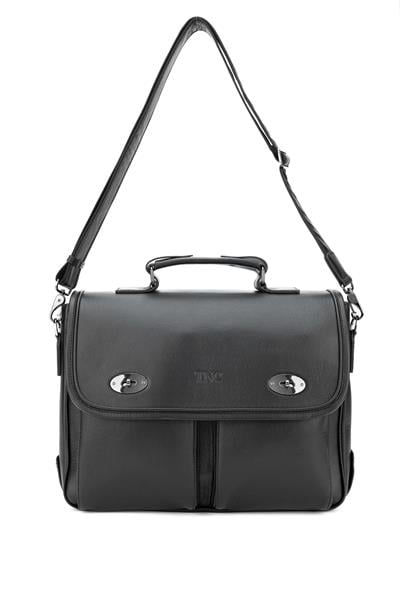 Tamer Tanca Erkek Hakiki Deri Siyah Evrak Çantası
