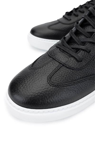 Tamer Tanca Erkek Hakiki Deri Siyah Floter Sneakers & Spor Ayakkabı