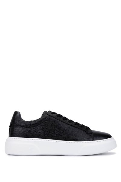 Tamer Tanca Erkek Hakiki Deri Siyah Floter Sneakers & Spor Ayakkabı