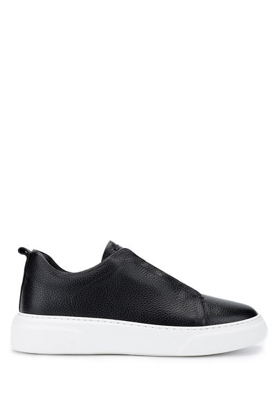 Tamer Tanca Erkek Hakiki Deri Siyah Floter Sneakers & Spor Ayakkabı