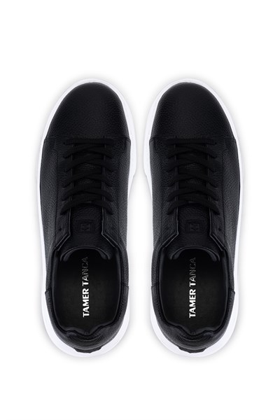 Tamer Tanca Erkek Hakiki Deri Siyah Floter Sneakers & Spor Ayakkabı