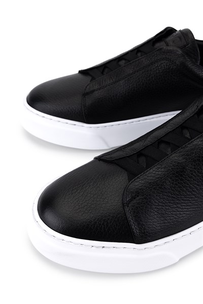 Tamer Tanca Erkek Hakiki Deri Siyah Floter Sneakers & Spor Ayakkabı