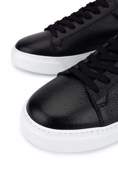 Tamer Tanca Erkek Hakiki Deri Siyah Floter Sneakers & Spor Ayakkabı