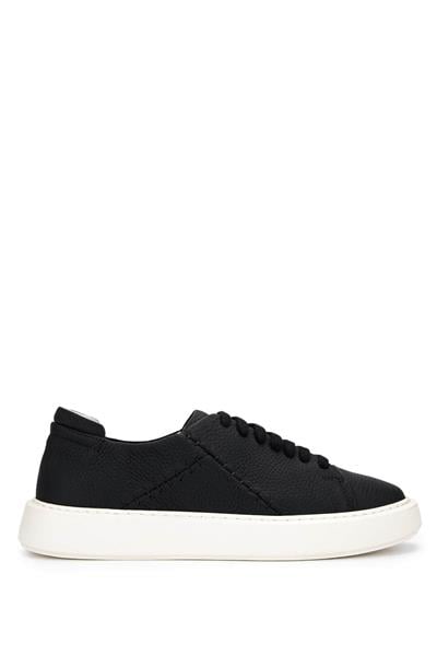 Tamer Tanca Erkek Hakiki Deri Siyah Floter Sneakers & Spor Ayakkabı