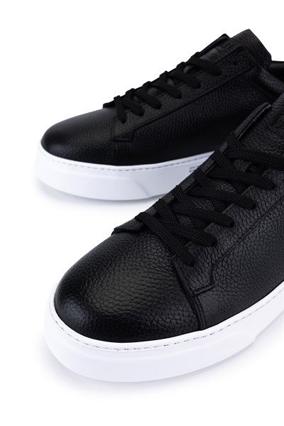 Tamer Tanca Erkek Hakiki Deri Siyah Floter Sneakers & Spor Ayakkabı