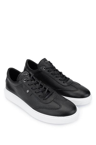 Tamer Tanca Erkek Hakiki Deri Siyah Floter Sneakers & Spor Ayakkabı