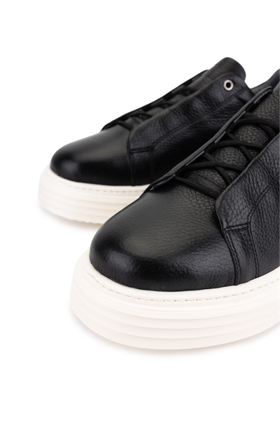 Tamer Tanca Erkek Hakiki Deri Siyah Floter Sneakers & Spor Ayakkabı