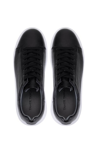 Tamer Tanca Erkek Hakiki Deri Siyah Floter Sneakers & Spor Ayakkabı