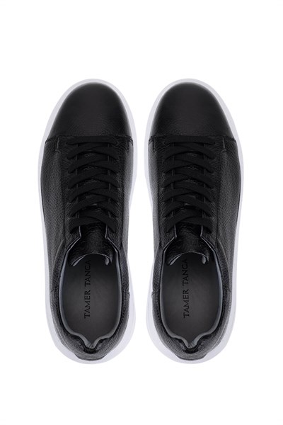 Tamer Tanca Erkek Hakiki Deri Siyah Floter Sneakers & Spor Ayakkabı