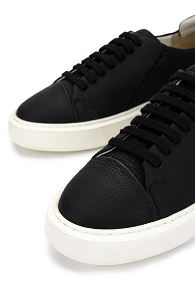 Tamer Tanca Erkek Hakiki Deri Siyah Floter Sneakers & Spor Ayakkabı