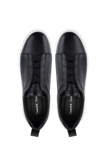Tamer Tanca Erkek Hakiki Deri Siyah Floter Sneakers & Spor Ayakkabı