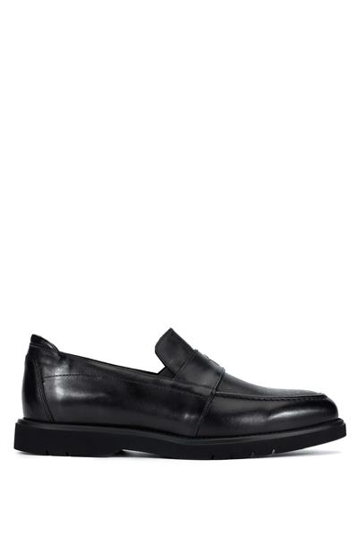Tamer Tanca Erkek Hakiki Deri Siyah Loafer Ayakkabı