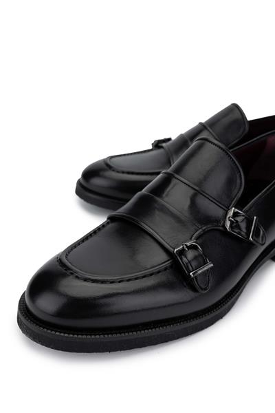 Tamer Tanca Erkek Hakiki Deri Siyah Loafer Ayakkabı