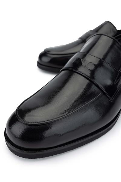 Tamer Tanca Erkek Hakiki Deri Siyah Loafer Ayakkabı
