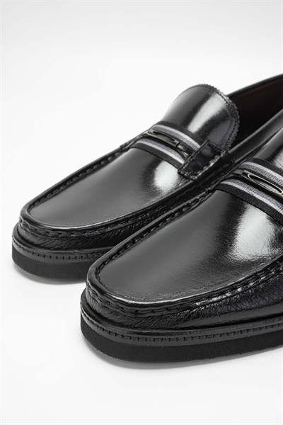 Tamer Tanca Erkek Hakiki Deri Siyah Loafer Ayakkabı