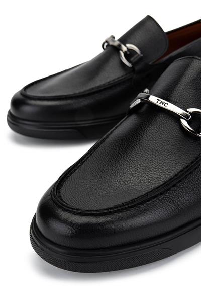 Tamer Tanca Erkek Hakiki Deri Siyah Loafer Ayakkabı