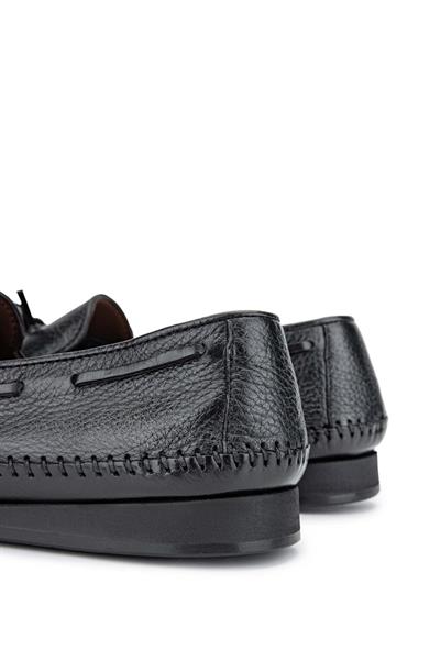 Tamer Tanca Erkek Hakiki Deri Siyah Loafer Ayakkabı