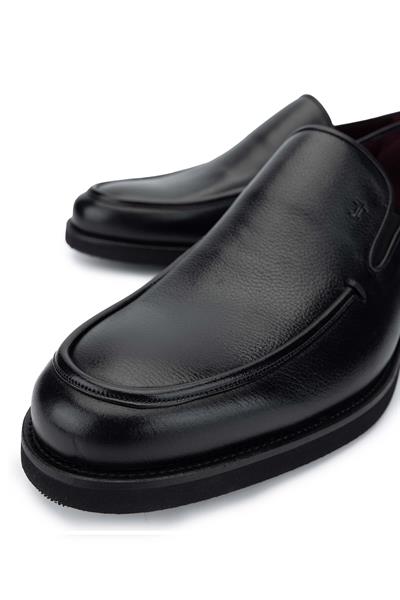 Tamer Tanca Erkek Hakiki Deri Siyah Loafer Ayakkabı