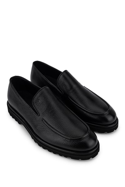 Tamer Tanca Erkek Hakiki Deri Siyah Loafer Ayakkabı