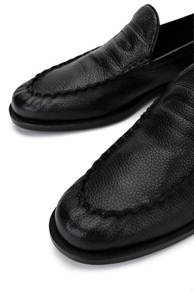 Tamer Tanca Erkek Hakiki Deri Siyah Loafer Ayakkabı