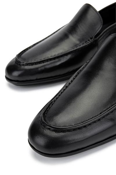 Tamer Tanca Erkek Hakiki Deri Siyah Loafer Ayakkabı
