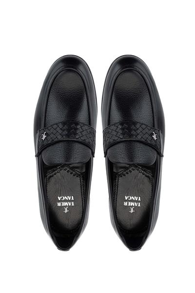 Tamer Tanca Erkek Hakiki Deri Siyah Loafer Ayakkabı