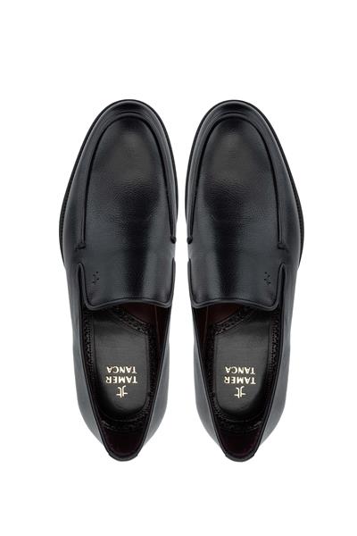 Tamer Tanca Erkek Hakiki Deri Siyah Loafer Ayakkabı