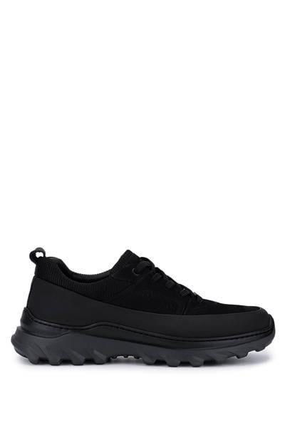 Tamer Tanca Erkek Hakiki Deri Siyah Mat/Siyah Sneakers & Spor Ayakkabı