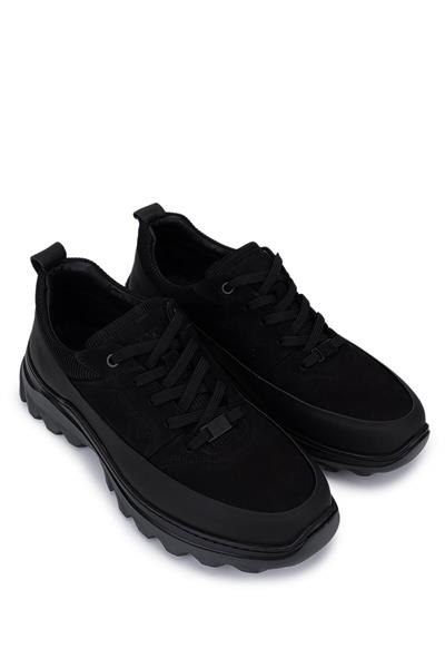 Tamer Tanca Erkek Hakiki Deri Siyah Mat/Siyah Sneakers & Spor Ayakkabı