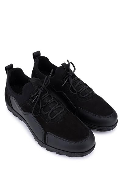 Tamer Tanca Erkek Hakiki Deri Siyah Nubuk Sneakers & Spor Ayakkabı