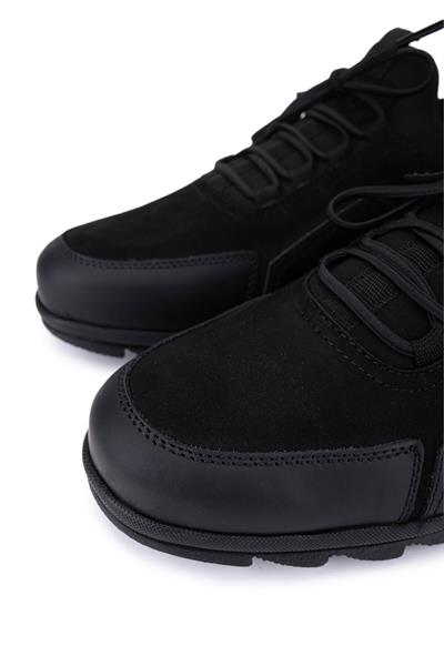 Tamer Tanca Erkek Hakiki Deri Siyah Nubuk Sneakers & Spor Ayakkabı