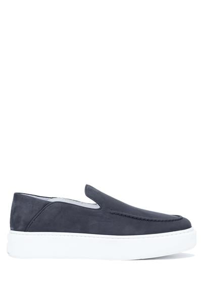 Tamer Tanca Erkek Hakiki Deri Siyah Nubuk Loafer Ayakkabı