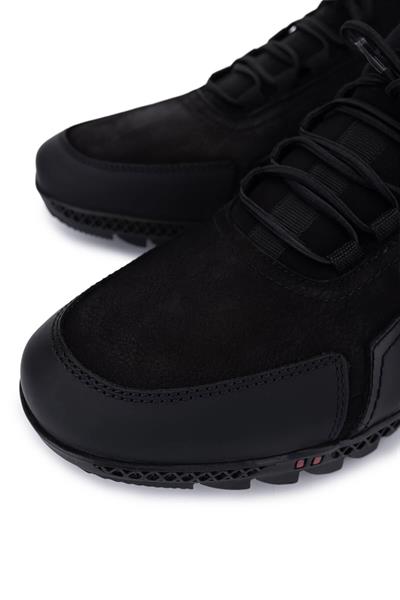 Tamer Tanca Erkek Hakiki Deri Siyah Nubuk Sneakers & Spor Ayakkabı