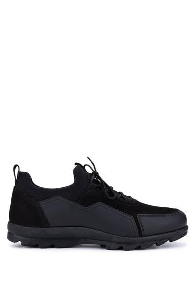 Tamer Tanca Erkek Hakiki Deri Siyah Nubuk Sneakers & Spor Ayakkabı