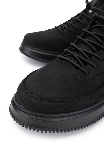 Tamer Tanca Erkek Hakiki Deri Siyah Nubuk Sneakers & Spor Ayakkabı