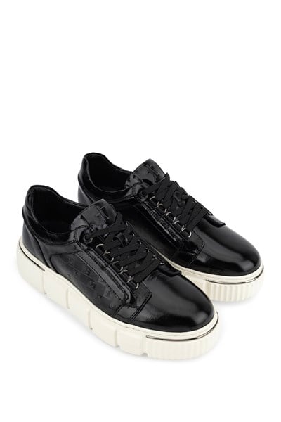 Tamer Tanca Erkek Hakiki Deri Siyah Rugan Sneakers & Spor Ayakkabı