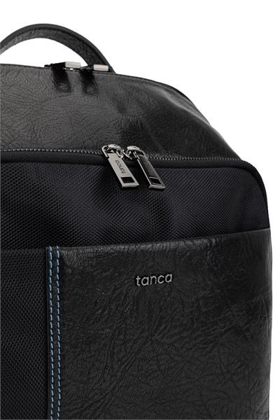 Tamer Tanca Erkek Hakiki Deri Siyah Sırt Çantası