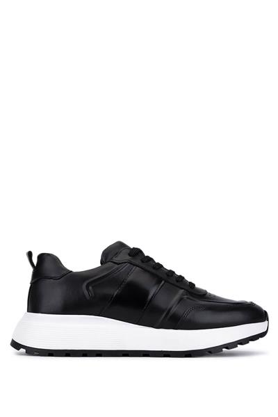 Tamer Tanca Erkek Hakiki Deri Siyah Sneakers & Spor Ayakkabı