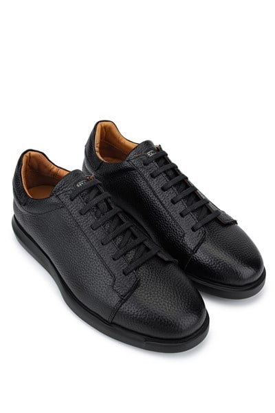 Tamer Tanca Erkek Hakiki Deri Siyah Sneakers & Spor Ayakkabı