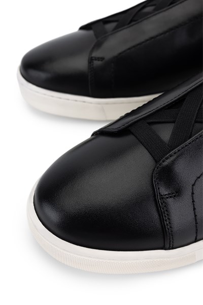 Tamer Tanca Erkek Hakiki Deri Siyah Sneakers & Spor Ayakkabı