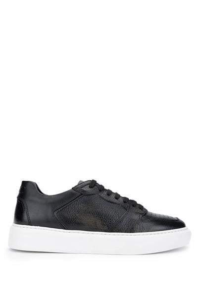 Tamer Tanca Erkek Hakiki Deri Siyah Sneakers & Spor Ayakkabı